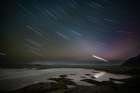 Iceland, star trails over Jokulsarlon Glacier Lagoon Art Print